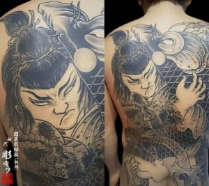 金太郎の抱き鯉・背中・刺青